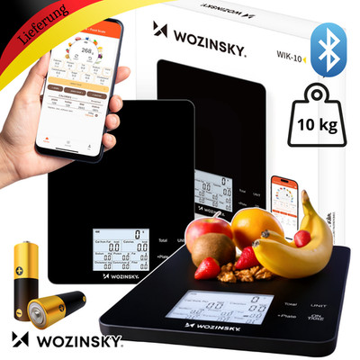 Küchenwaage digital mit App Bluetooth kalorienanalyse LCD 10 KG
