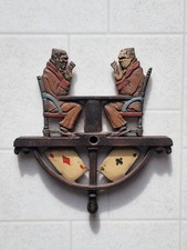 Antique/Vintage MEN PLAYING CARDS Cast Iron ARCHITECTURAL SALVAGE Decor Piece