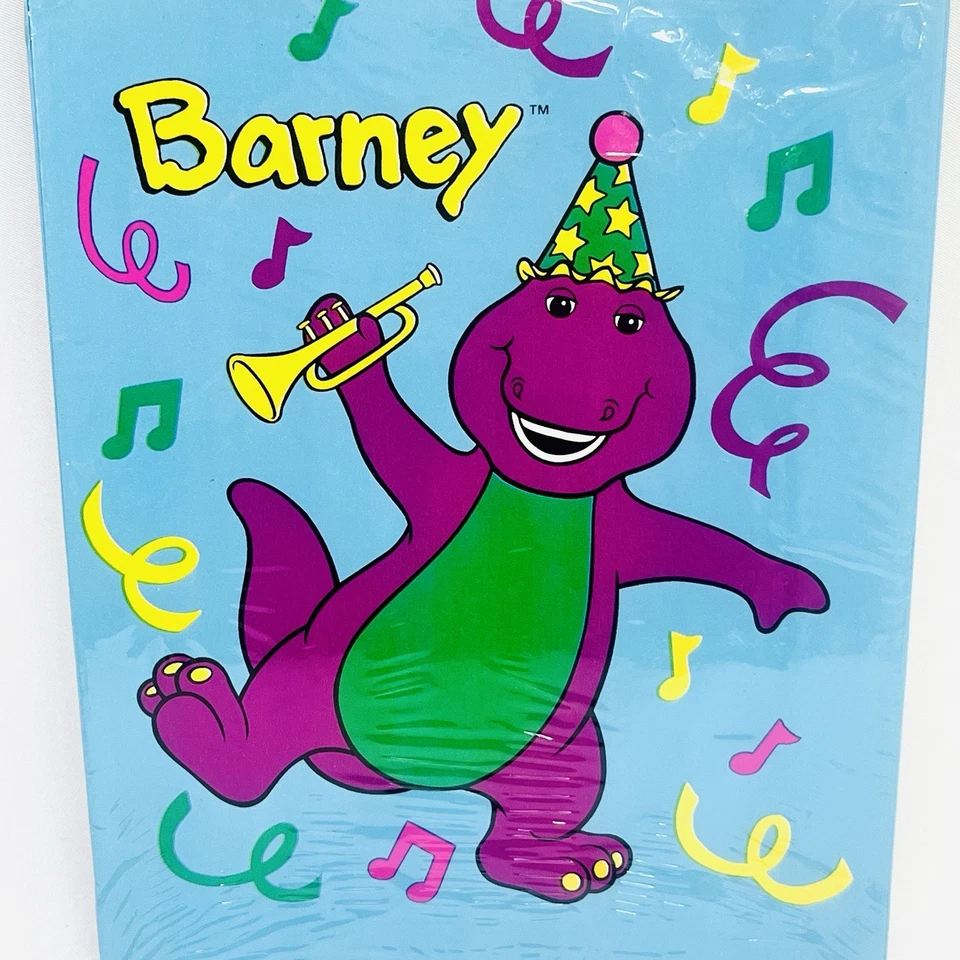Винтажные сумки для угощений Barney упаковка из 8 мешков для трофея на день рождения Hallmark 1993 - Изображение 3 из 4