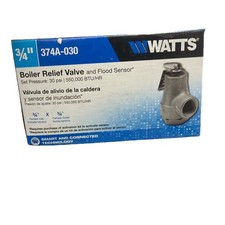 Watts 3/4" Boiler Relief Valve & Flood Sensor 374A-030