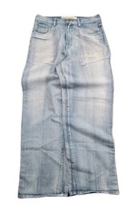 Vintage Y2K Baggy Wide-leg Jeans Thrashed Faded Skater Men 34x33 BROKEN ZIPPER