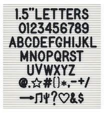 Veskaoty 1.5 Inch Letters for Felt Letter Boards 186 Pcs Black