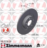2X Zimmermann Bremsscheibe 110.2230.20 FüR Alfa Romeo
