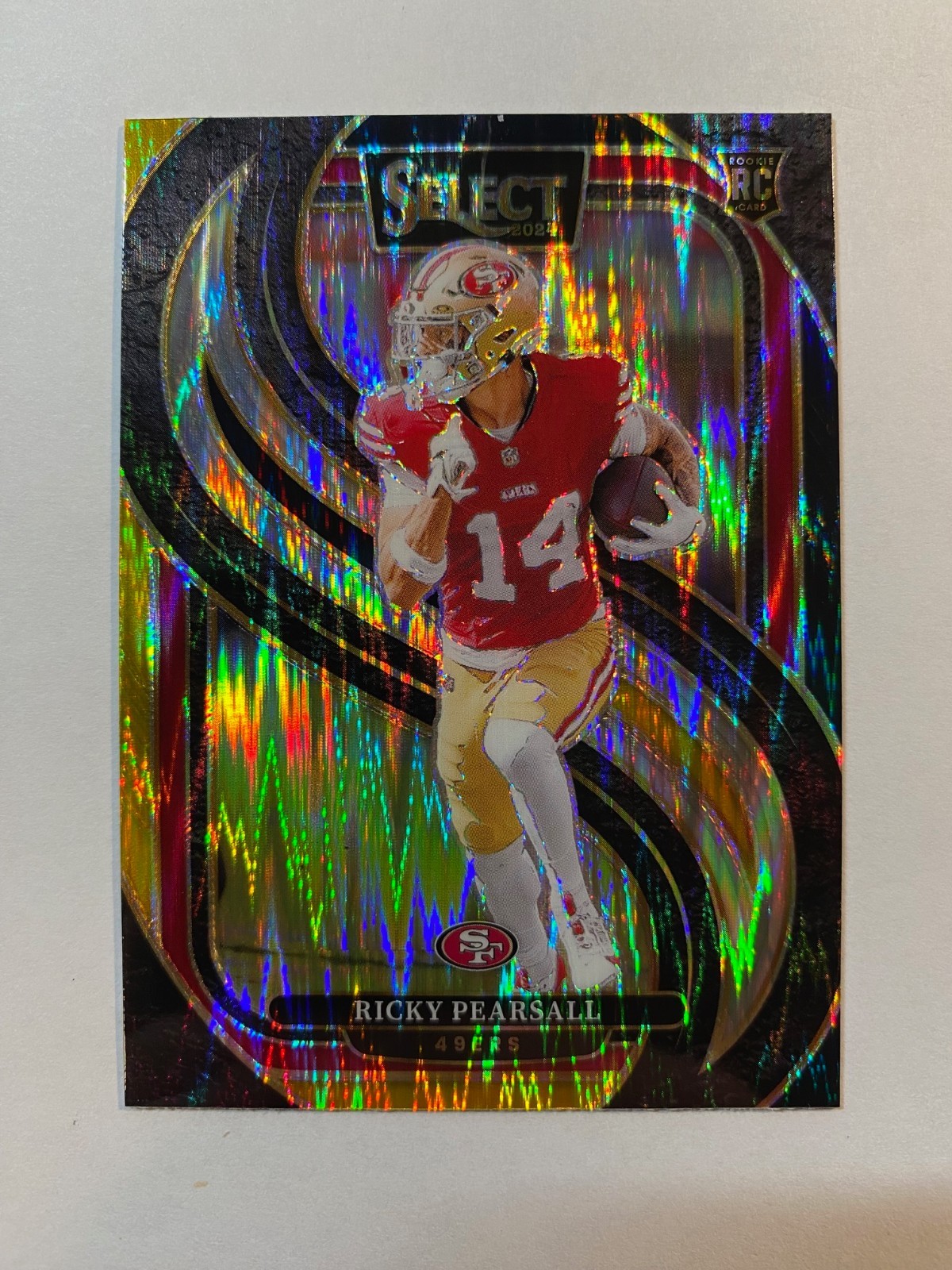 2024 Panini Select - Premier Level Ricky Pearsall #173 Red & Yellow Shock Prizm
