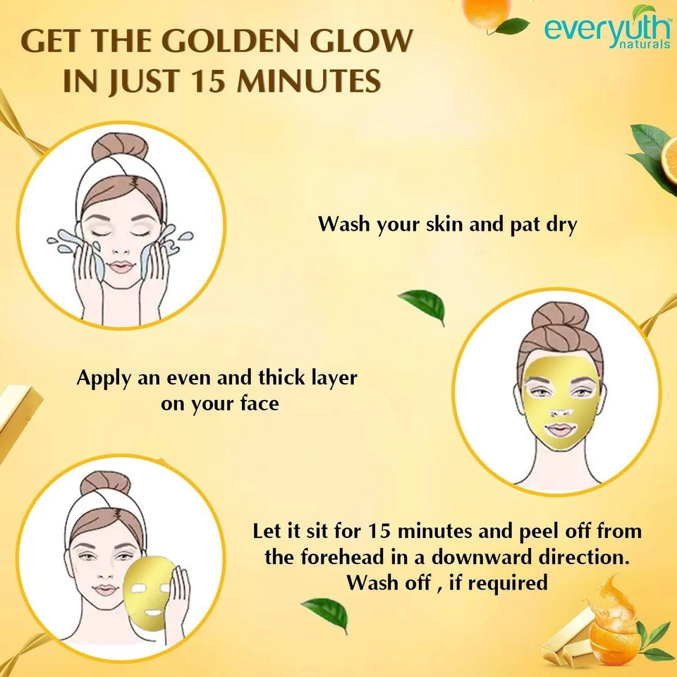 Everyuth Naturals Advanced GOLDEN GLOW Peel-off Mask - 90Gm  - Free Ship - Image 4 of 4