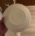 Vintage White Milk Glass Hobnail Pattern Round Glass Bowl