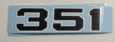 Two-Color 351 Emblem Decal Small Block Ford Windsor Cleveland V8 Sticker