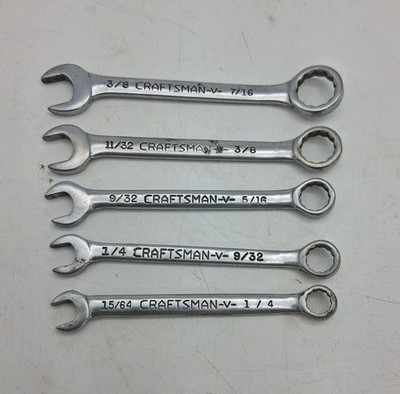 5pc Craftsman Ignition Combination Mini Wrench V SET (15/64 - 7/16) Vintage 4344