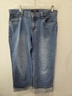 Izod Size 8 Petite Med Blue Denim Cropped & Cuffed Jeans — photo 1