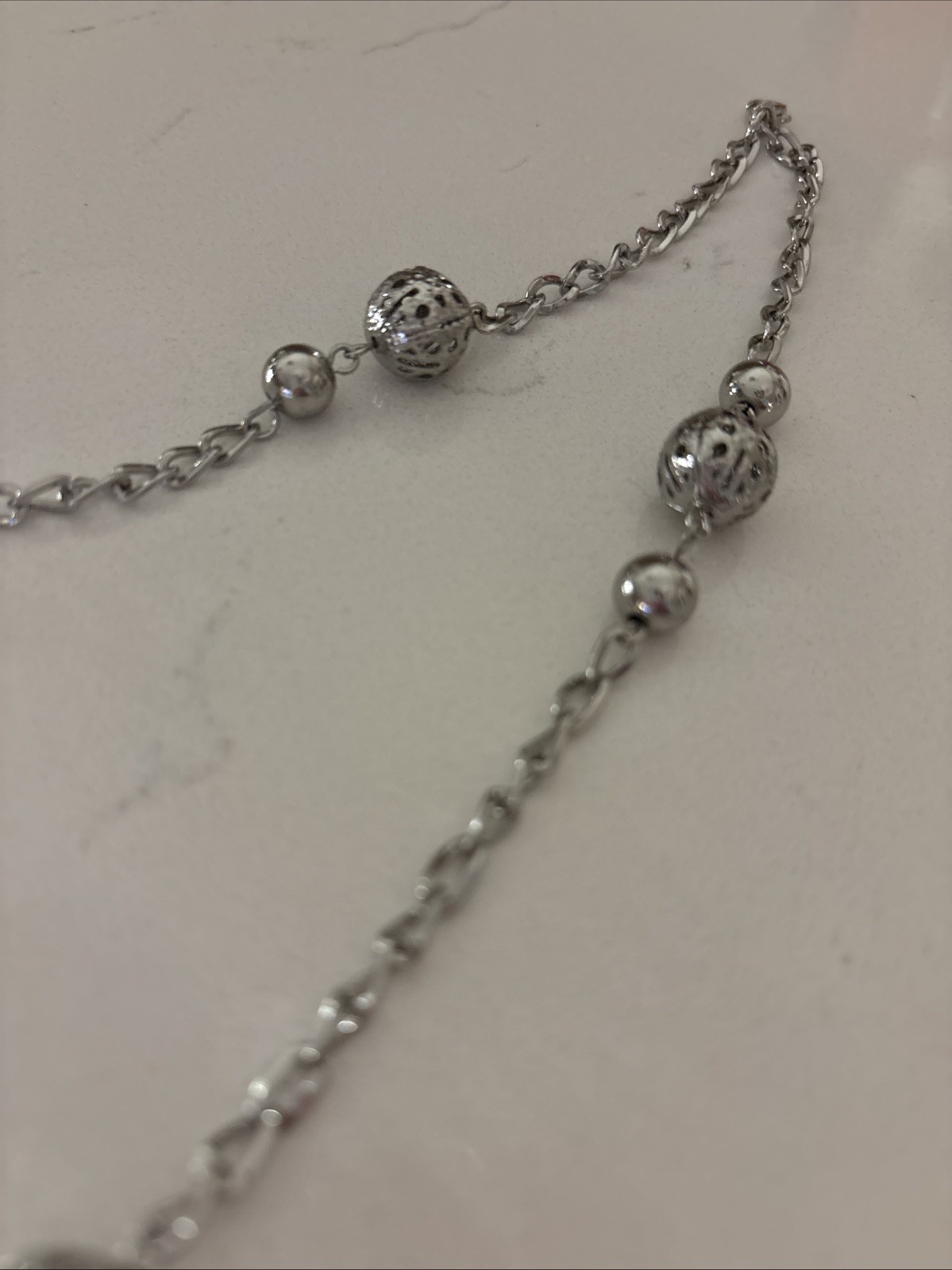 Silver Two Strand Necklace - image 3