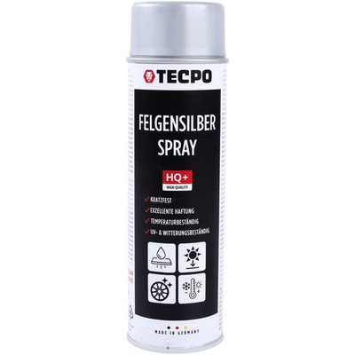 TECPO FELGENSILBER-SPRAY FELGENLACK 500 ml AUTO LACKSPRAY SILBER ACRYL SPRAYDOSE