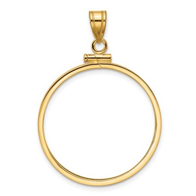 1/2 oz $50 American Eagle Platinum Coin Bezel 27mm Screw Top 10k Yellow Gold