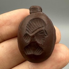 Very Unique Ancient Roman Black Stone King Portrait Intgalio