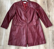 Salon Z Saks 5th Ave Womens Size 18 Leather Coat Red Usa