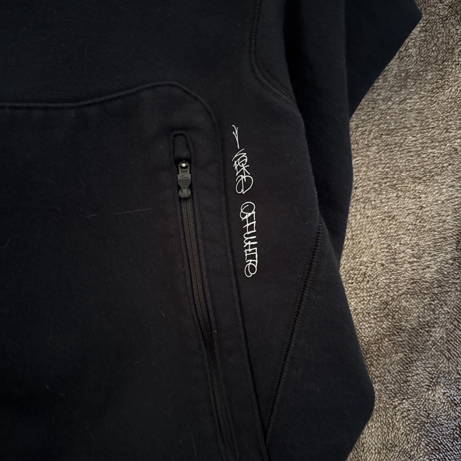 OFF WHITE X NIKE Nike x Off White 006 Felpa con Cappuccio Uomo M Sbiadita Nera Tasche Manica Lunga Y2K Sport