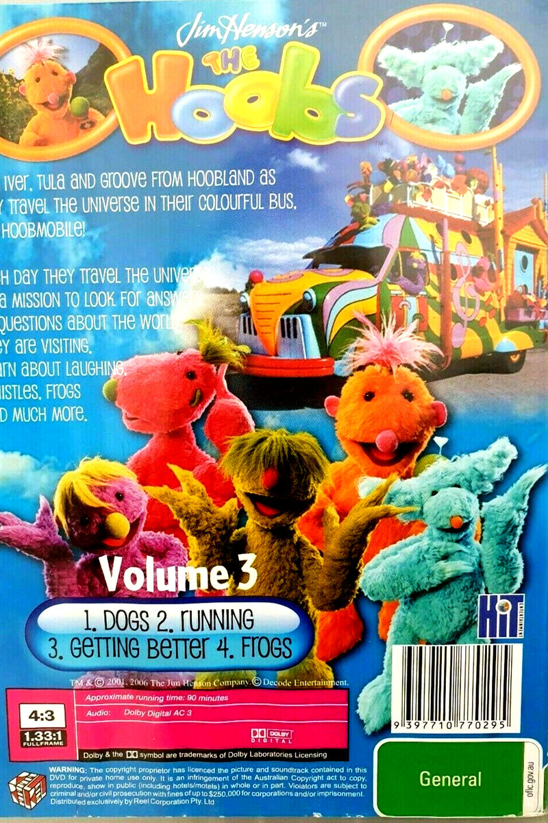 The Hoobs Volume 3 DVD RARE Childrens Jim Henson Region 4 The Hoobs Volume 3 DVD RARE Childrens Jim Henson Region 4