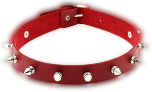 red spiked collar