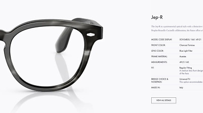 BRUNELLO CUCINELLI &OLIVER PEOPLES JEP-R Charcoal OV5485U MSRP$569