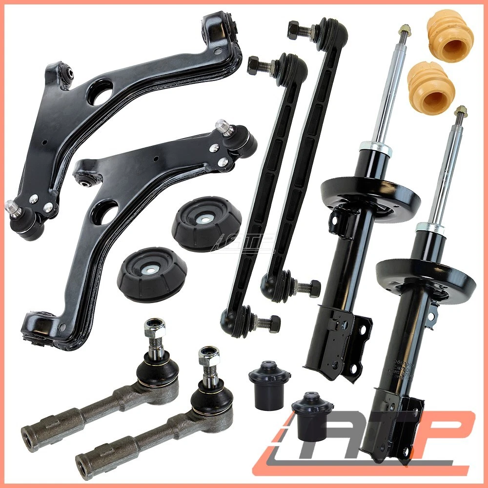 2X SHOCK ABSORBER SET WITH CONTROL ARM + TIE ROD END FRONT AXLE 