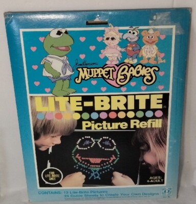 NOS NEW VINTAGE SEALED MUPPET BABIES Lite Brite REFILL SHEETS OPEN NOT USED 