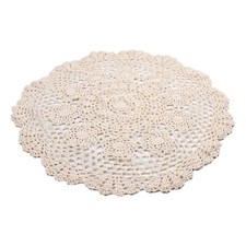 Small Round Lace Table Cloth Vintage-Crochet Cotton Floral Tablecloth 50cm Decor