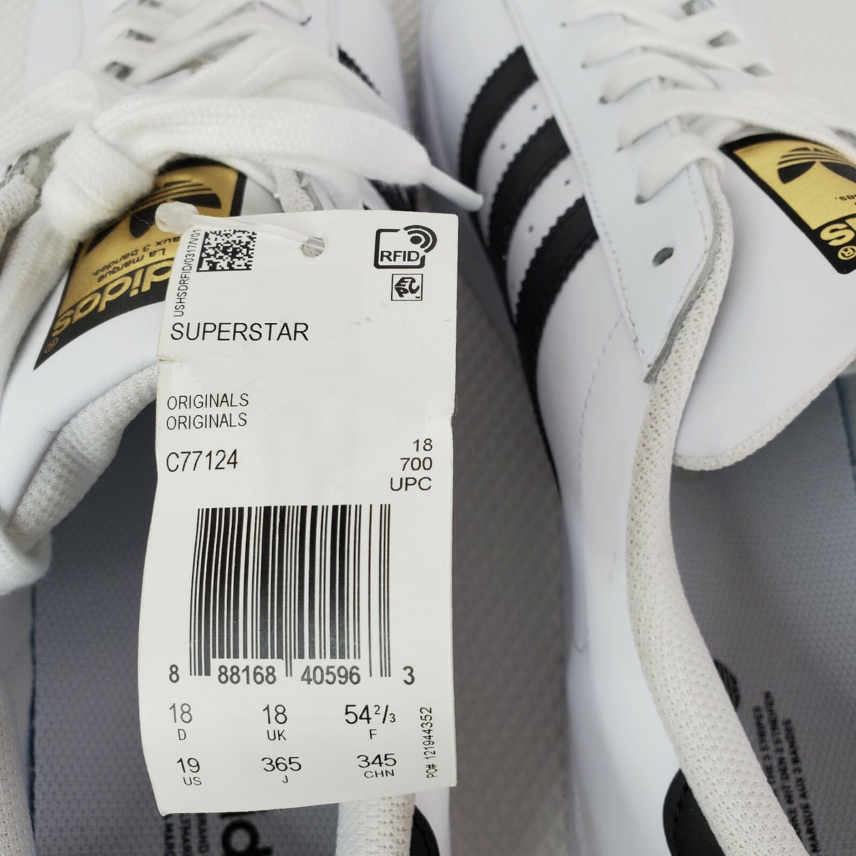 Adidas Originals Men\'s Superstar Sneaker 19 US adidas Superstar Shoes Black / White EG4959 | Chicago City  main image 4