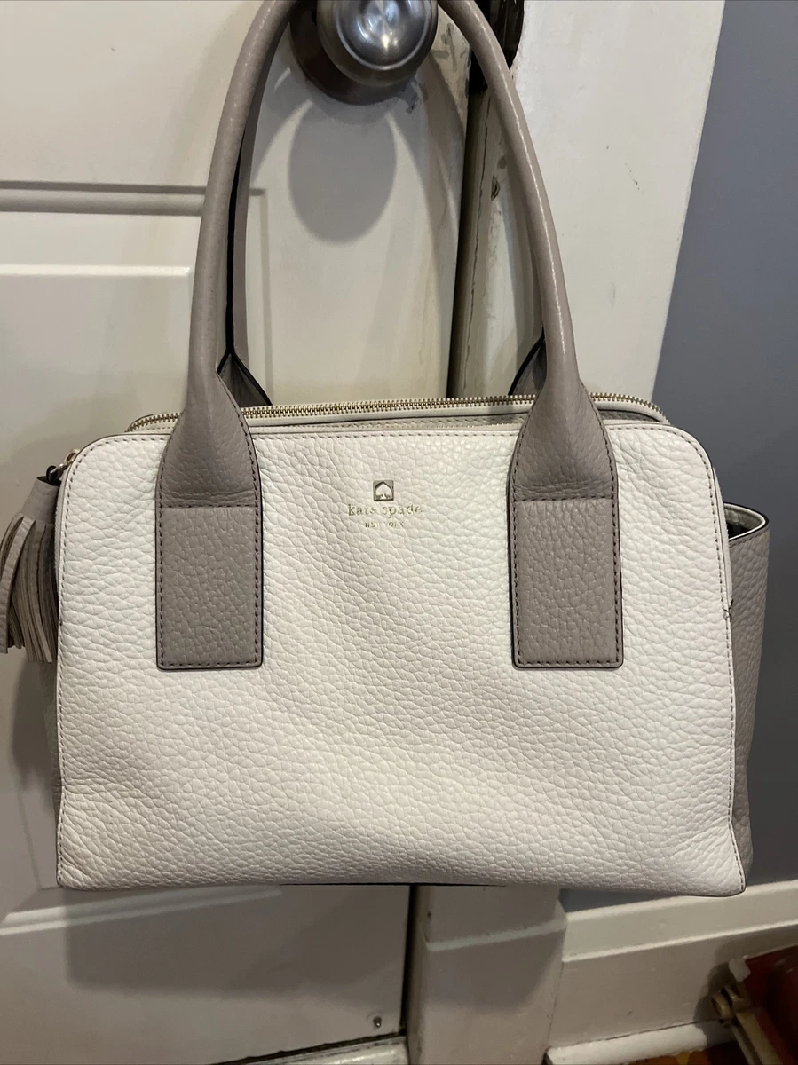 Kate spade white and tan purse clearance