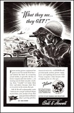 1942 WW 2 AD for BELL  HOWELL FILMO Movie Cameras Go to War Buy Bonds 060924