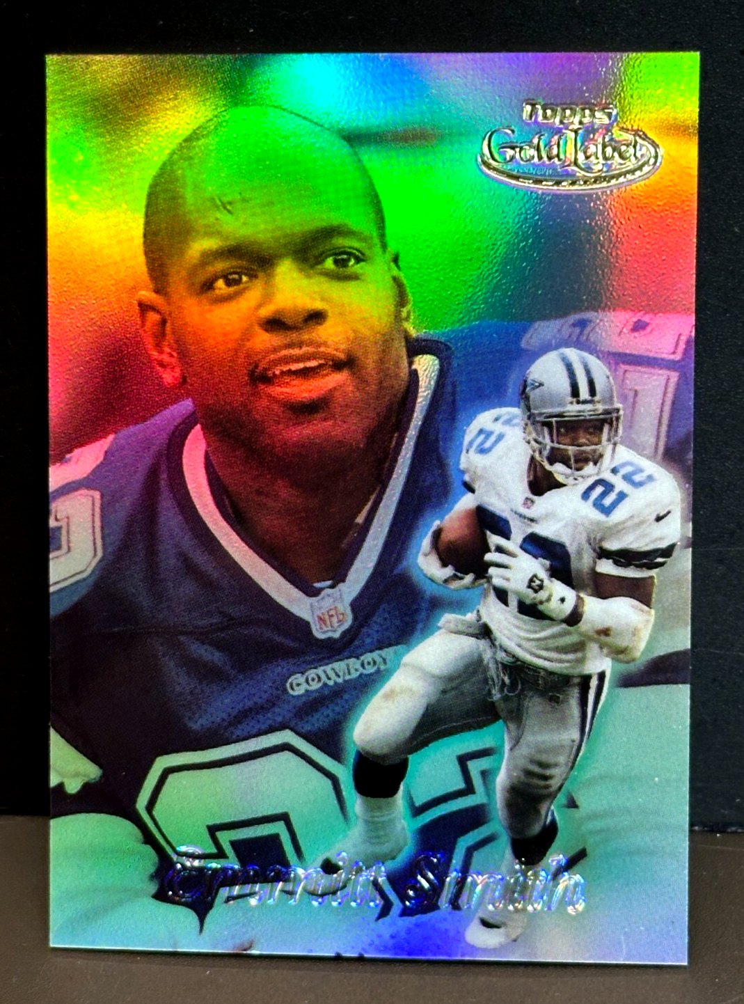 Emmitt Smith 1999 Topps Gold Label Error Missing Foil No Name #25 HOF Cowboys
