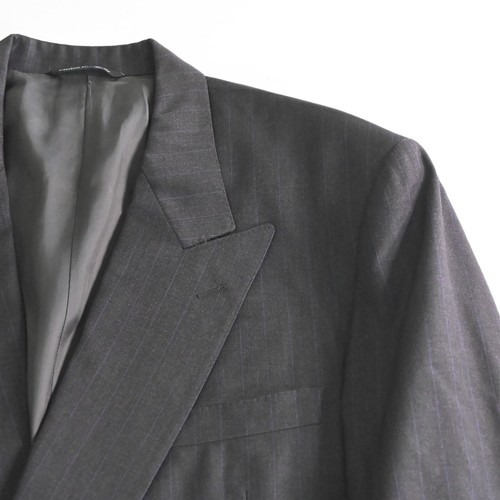 Vintage Canali 40 L 34 x 32 grau gestreift zweireihig Italien Wolle Herren Anzug - Bild 3 von 12