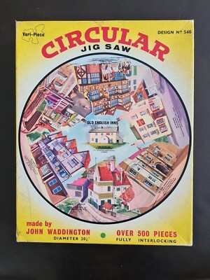 Vintage Waddingtons Rundpuzzle Nr. 546 alte englische Gasthäuser - 500 Stück