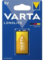 Batteria 9V Alcalina Varta Longlife, Tipo "6LP3146 - 9V E-Block", Transistor