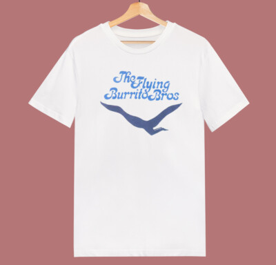 Vtg The Flying Burrito Bros T Shirt Style For Men Cotton White All Size