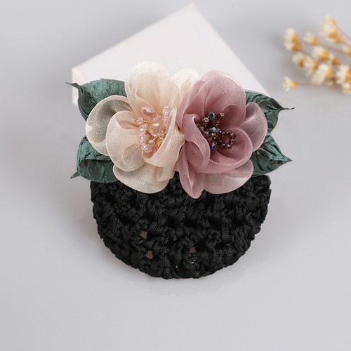 Women Satin Bow Barrette Double Bowknot Hair Net Hair Bun Barrette Hair Clip▱ - Picture 13 of 109
