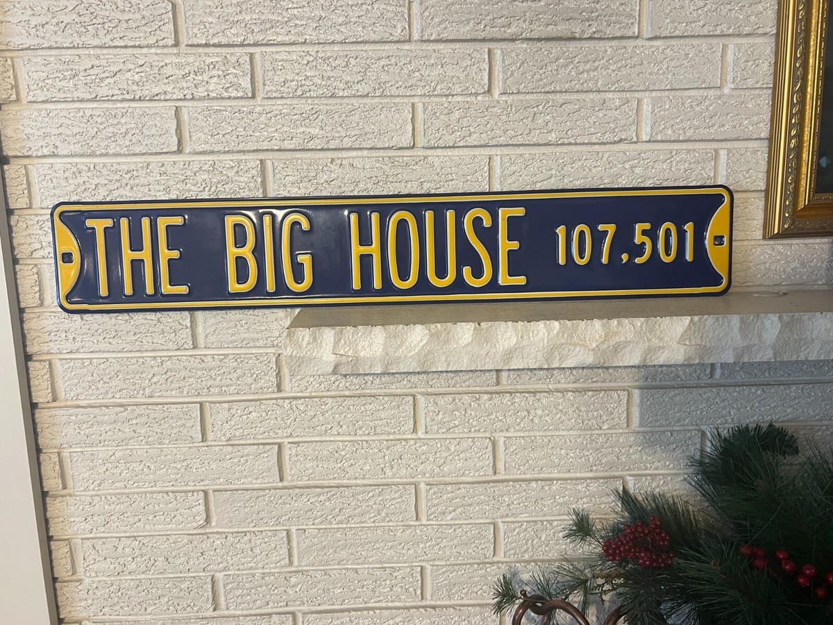 Maize and Blue Michigan Wolverines Big House Street Sign 107,501
