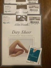 3 Pack Vintage Sears Nice Touch Day Sheer non control top Pantyhose Nude Size B
