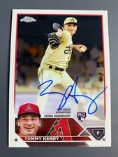 2023 TOPPS CHROME TOMMY HENRY ROOKIE ON-CARD AUTO SP ARIZONA DIAMONDBACKS #RA-TH
