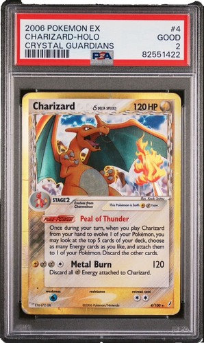 PSA 6 Charizard Holo #4 2006 Pokemon Ex Crystal Guardians