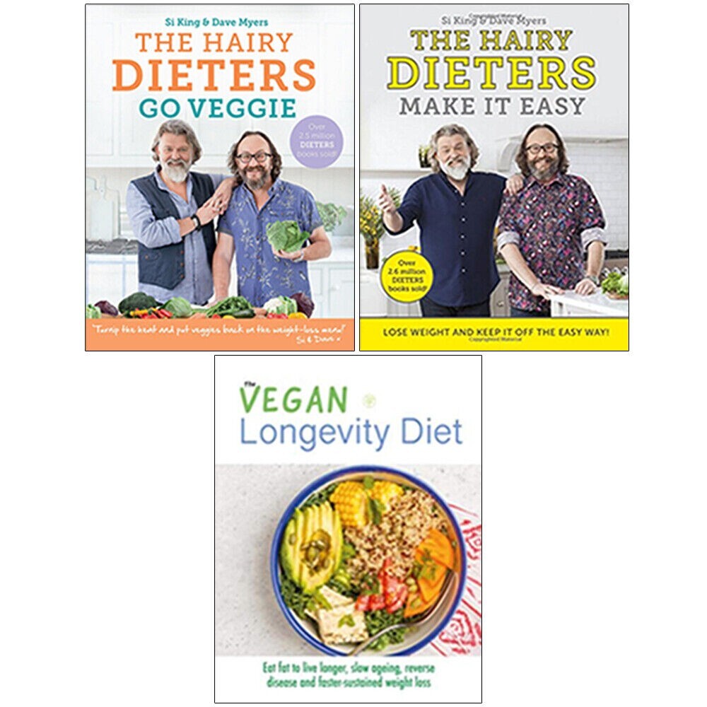 The Vegan Longevity Diet,The Hairy Dieters Make It Easy 3 Books Collection Set