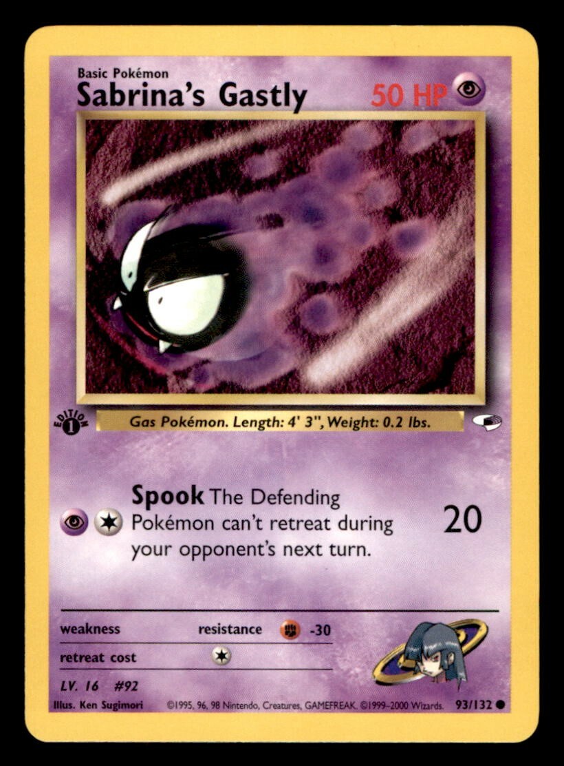 2000 Pokemon Gym Heroes 1st Edition #93 Sabrina's Gastly NM/MT