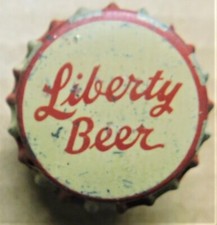LIBERTY beer bottle cap UNUSED WITH CORK American Brewing Rochester NY 1933-1944