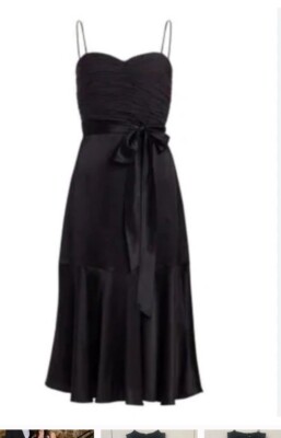 Cinq a Sept Zahara Black Ruffle Mini Dress Sleeveless Size 2