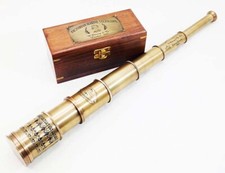 Brass Antique Telescope Vintage Victorian Marine Telescope with Wooden Box gift