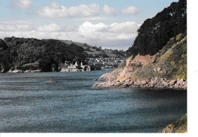 RIVER DART, DEVON - MOUTH OF THE DART FARBIGE POSTKARTE