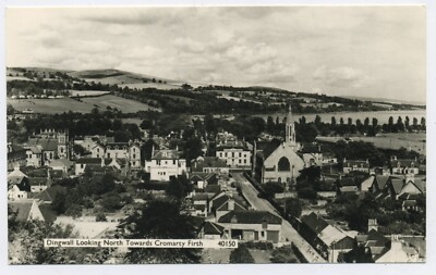 Dingwall Blick nach Norden in Richtung Cromarty Firth Highland Echtfoto Postkarte H8