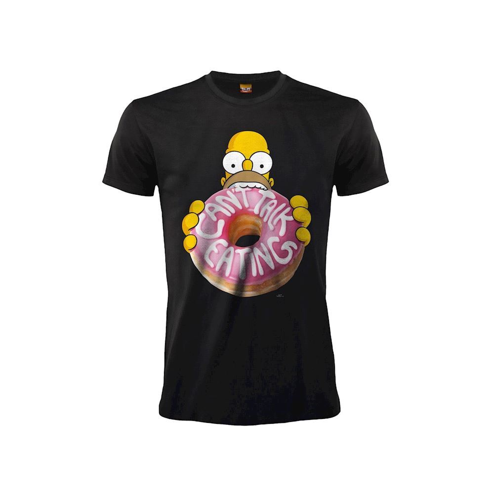 Camiseta de Los Simpson - No se puede hablar de comer - Homer oficial de Black Donut
