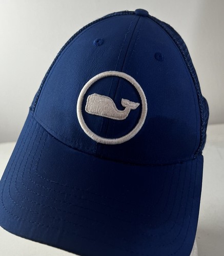 Vineyard Vines Hat Cap Whale Logo Spellout Strapback Cotton Mesh Back