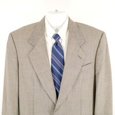 Oscar De La Renta Travelers Worsted Wool 42R Cream Gray Star Check Sport Coat 2