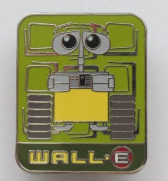 DISNEY WDW DLR GREEN RECTANGLE WALL E ROBOT FROM PIXAR MOVIE WALL E PIN