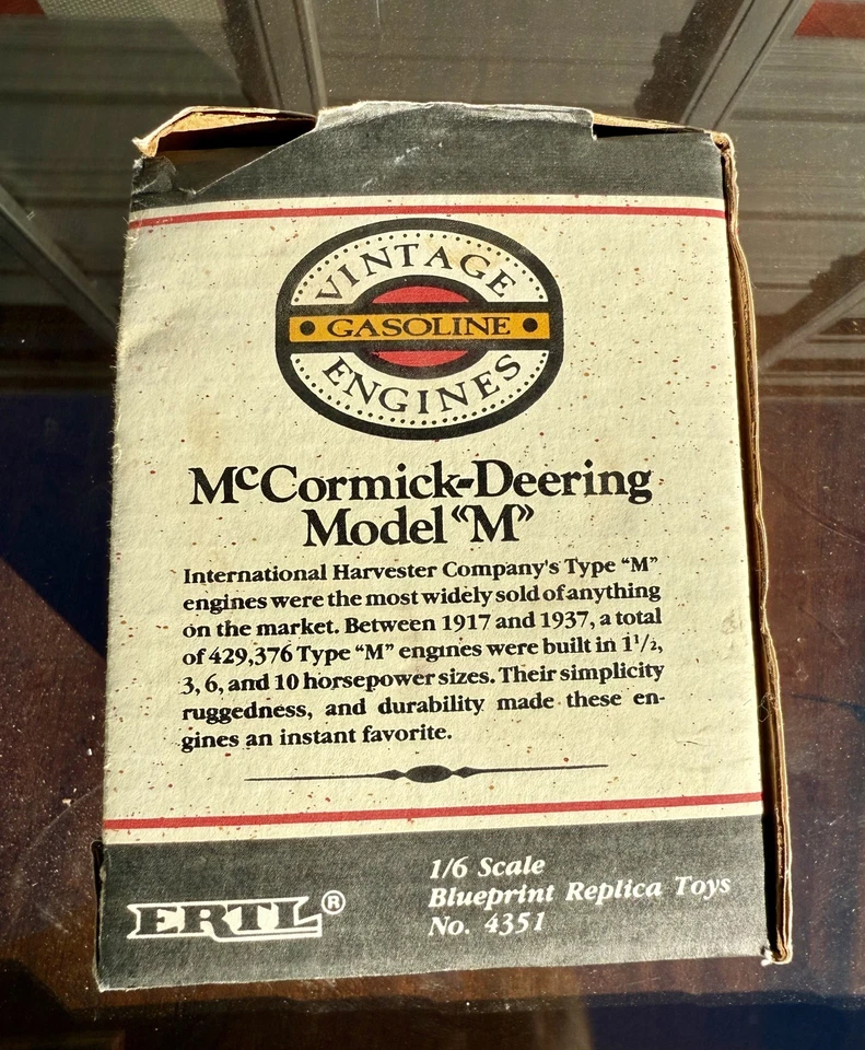 McCormick-Deering Model "M" Ertl 1/6 Scale Die-Cast Metal Toy #4351 NOS DUSTY - Image 4 of 4